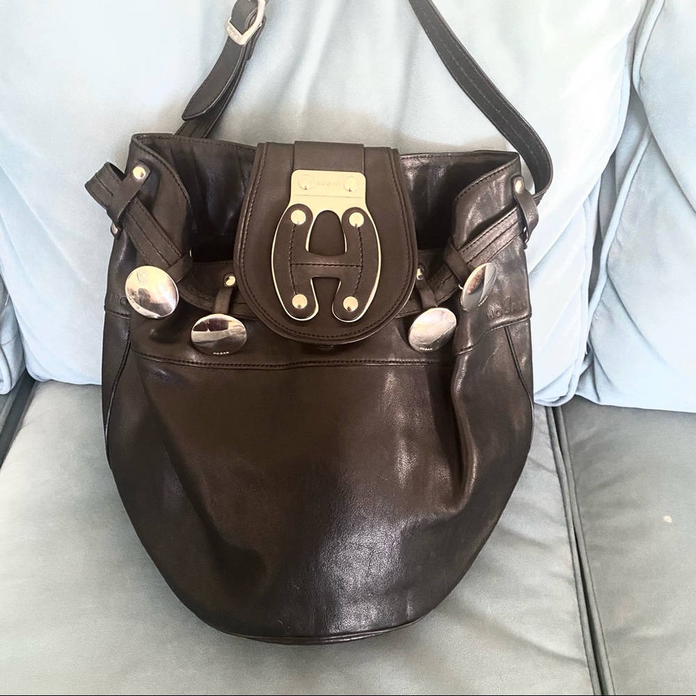 Hogan Black Leather Bucket Bag - Picture 2 of 12